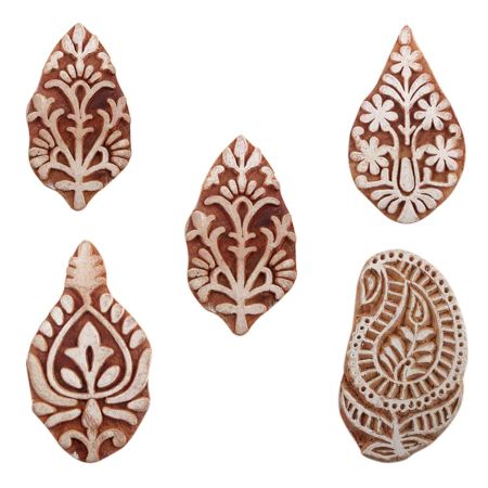 Set of 5 Piece New Mix Wooden Printing Blocks